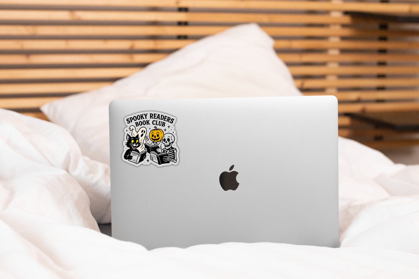 Spooky Readers Book Club Sticker - cat, fall, halloween