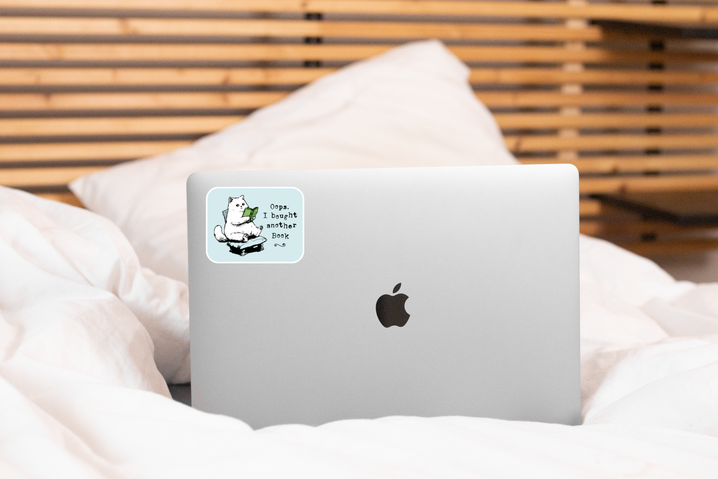 Oops I Bought Another Book Sticker - cat, cute, funny, shop