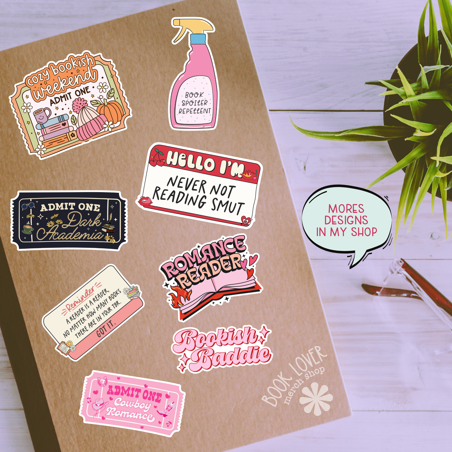 Slow Burn Book Club Stickers / Bookish Merch, Book Lover: Matte 2''