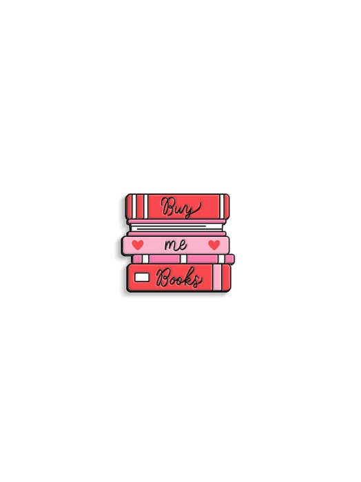 Buy Me a Book Stack Pin