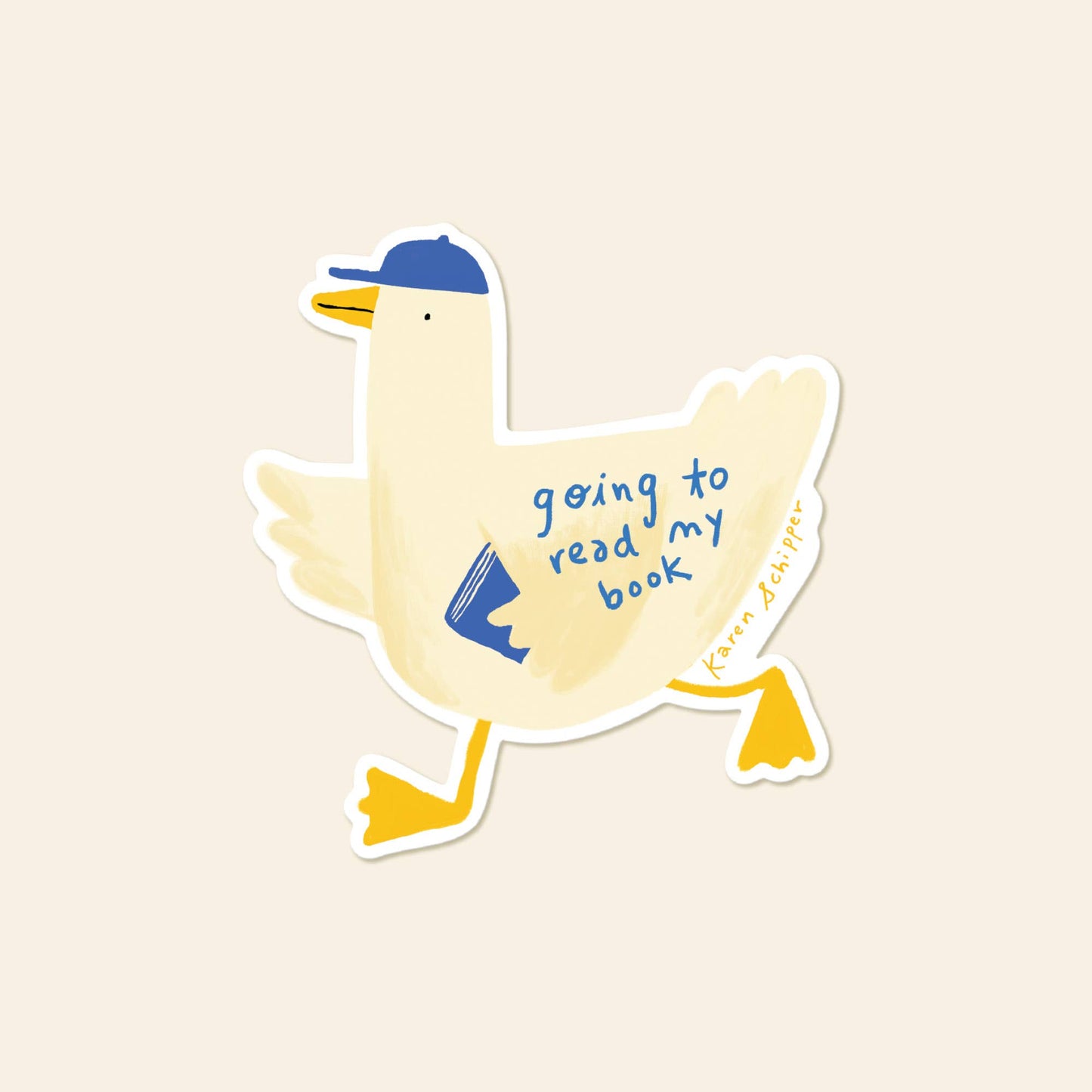 Duck Reader Sticker – Cute Book Sticker