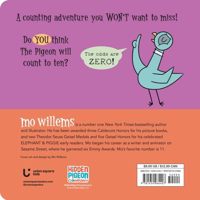 The Pigeon Won’t Count to 10!: Board book