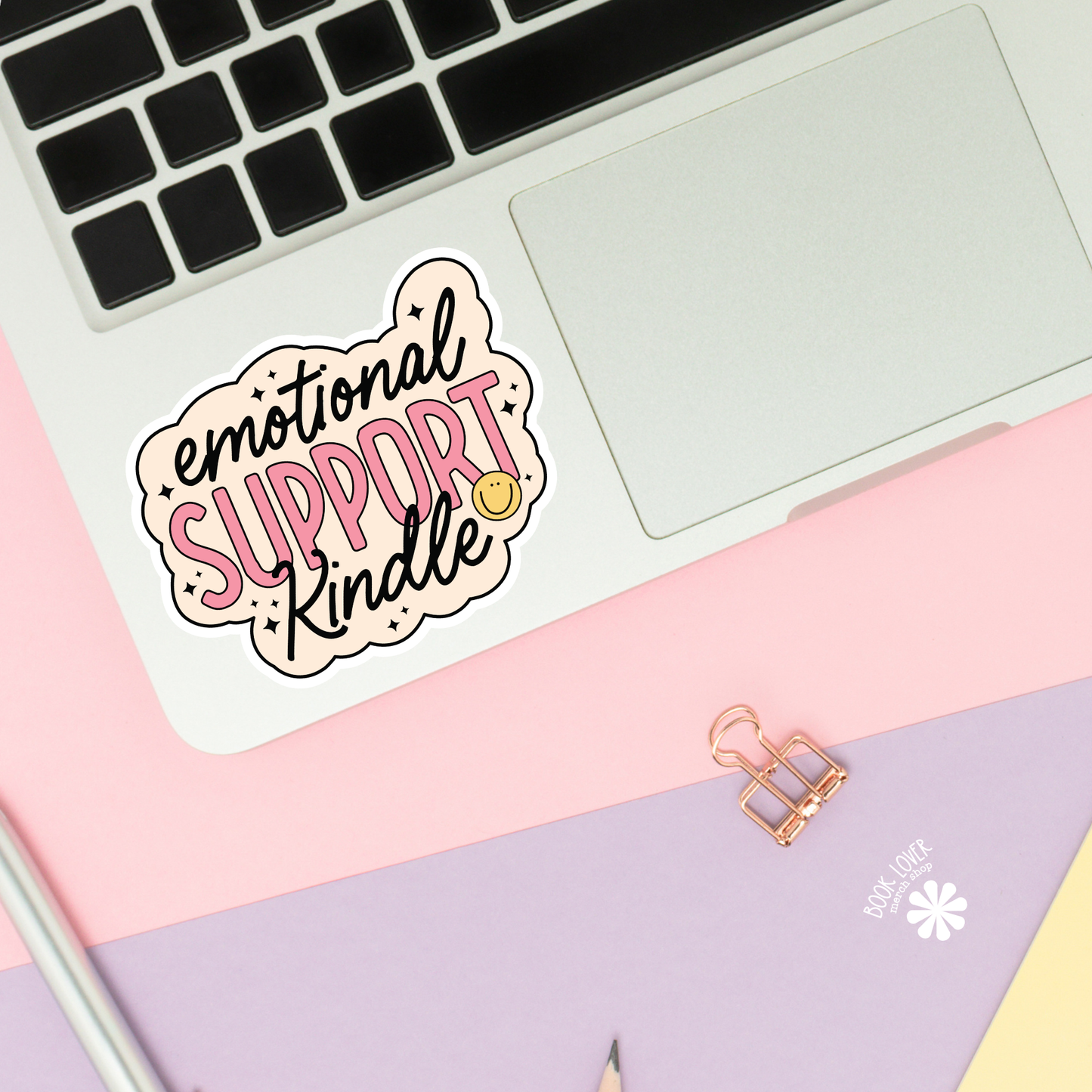 Emotional Support Kindle Stickers / Bookish Stickers : 2''
