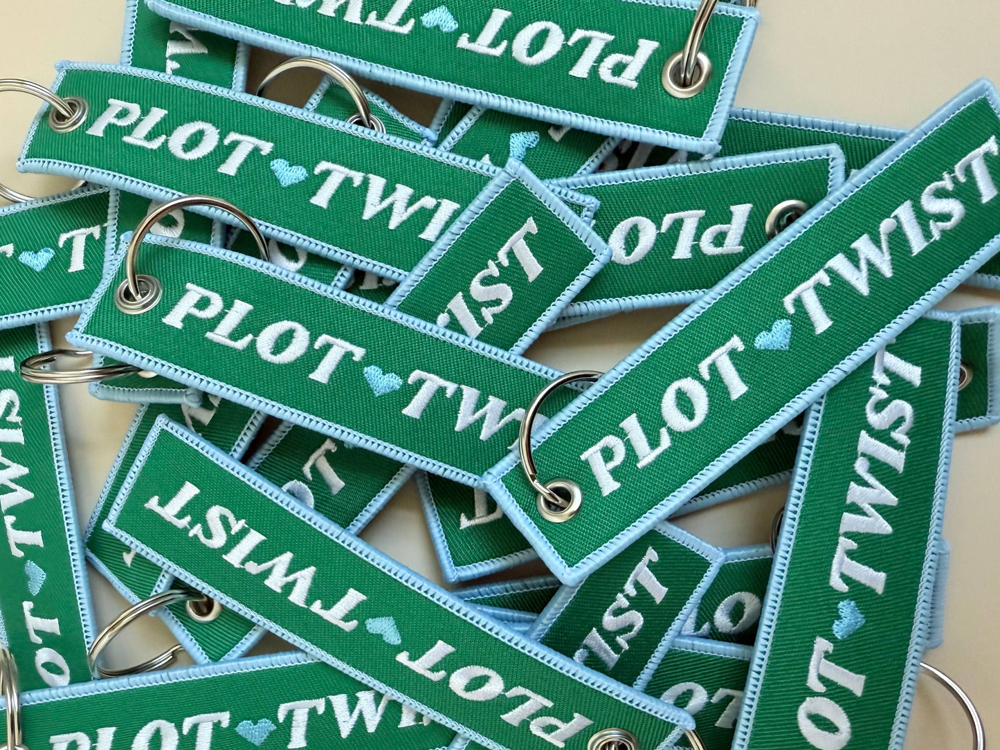 Plot Twist 📖 Trope Fabric Keychain/Bookish Pull Tag