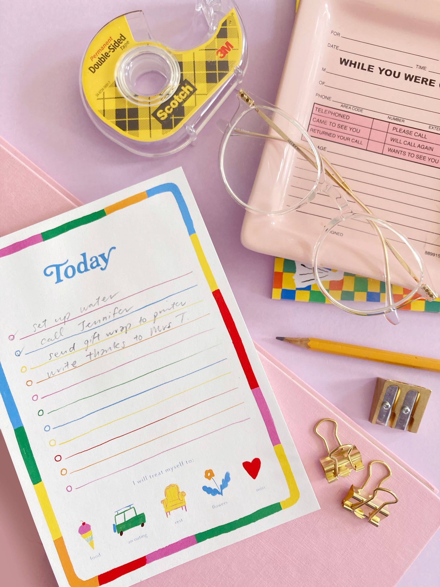 Today Rainbow To-Do – Colorful Daily Planner Notepad