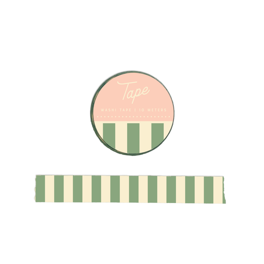 Striped Washi Tape : Sage Green