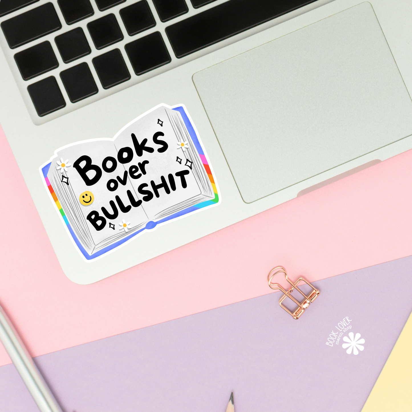 Books Over Bullshit Stickers / Bookish Stickers / Book Lover: 3''