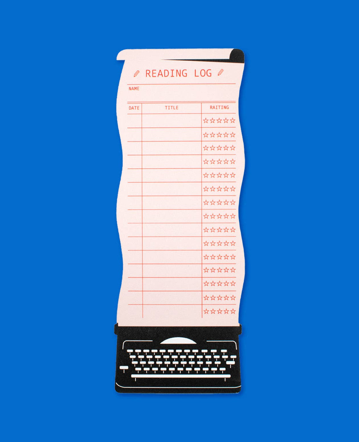Typewriter Reading Log Bookmark