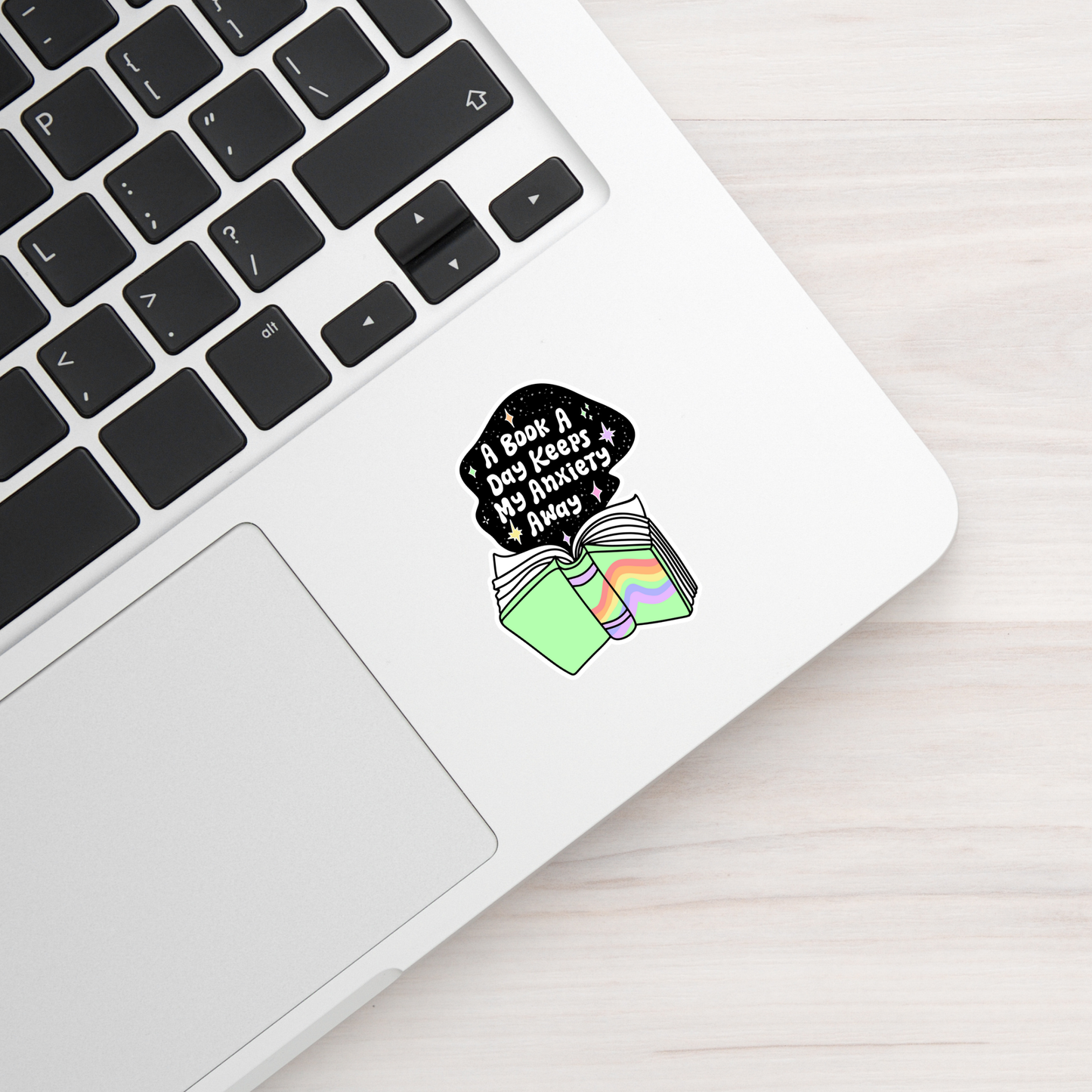 A Book A Day Keeps My Anxiety Away Stickers / Trendy Reading: Matte 2''