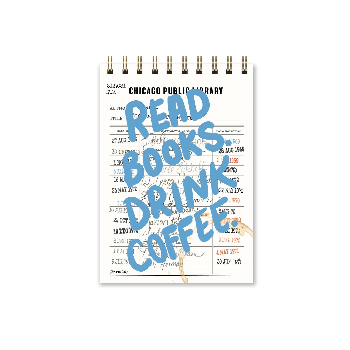 Read Books. Drink Coffee. - Library Card Mini Notebook