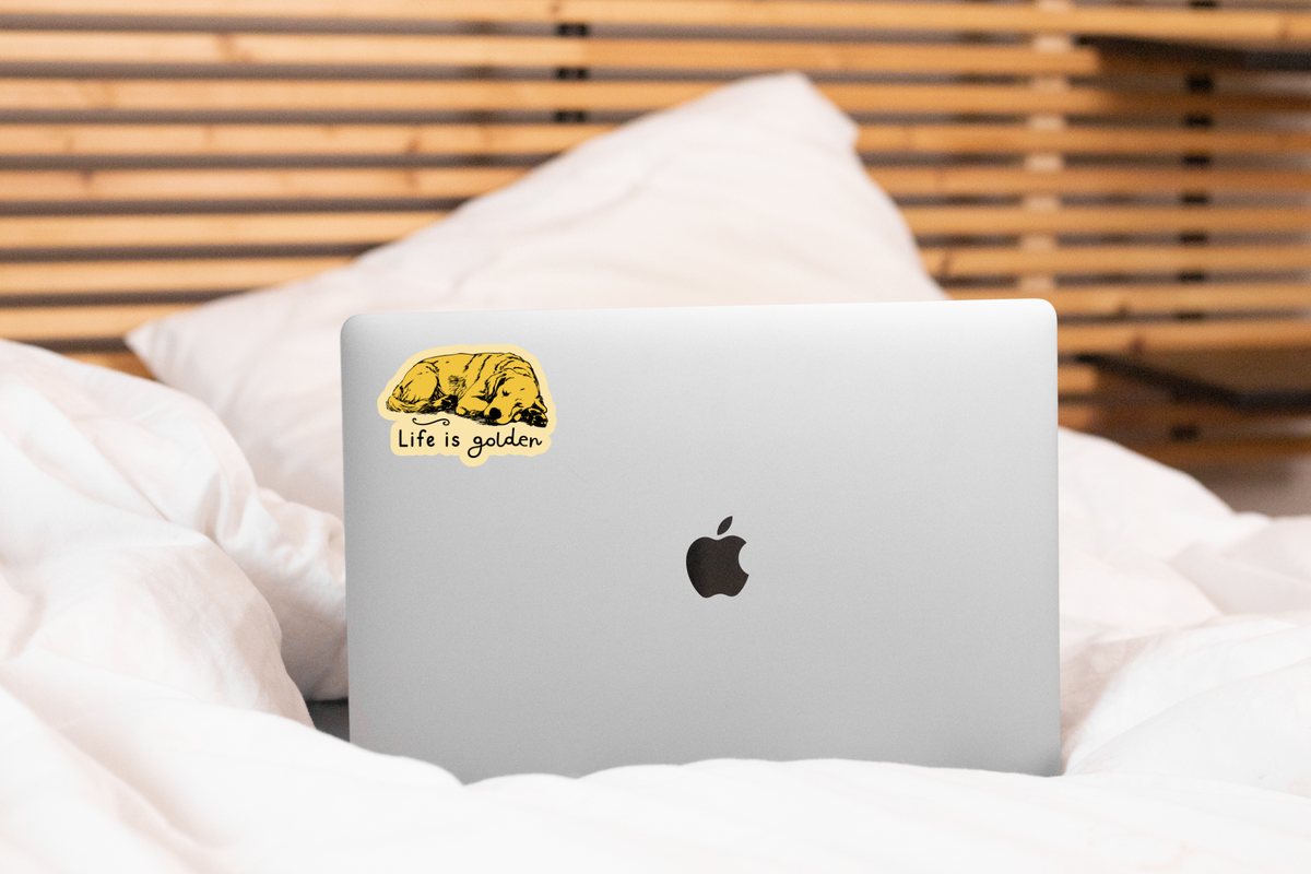 Life is Golden Sticker - dog mom, retriever, pet store