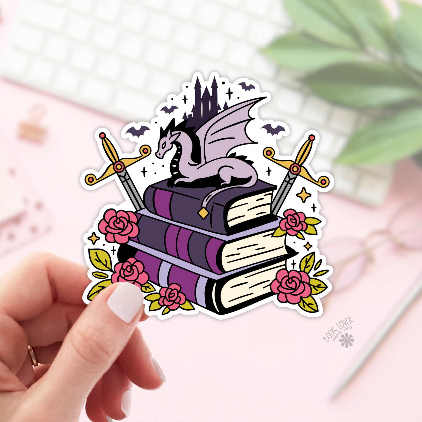 Fantasy Pile of Books Stickers / Bookish Stickers: Matte Stickers 2''