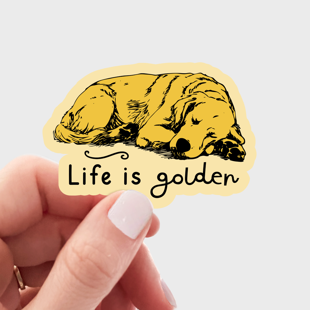 Life is Golden Sticker - dog mom, retriever, pet store