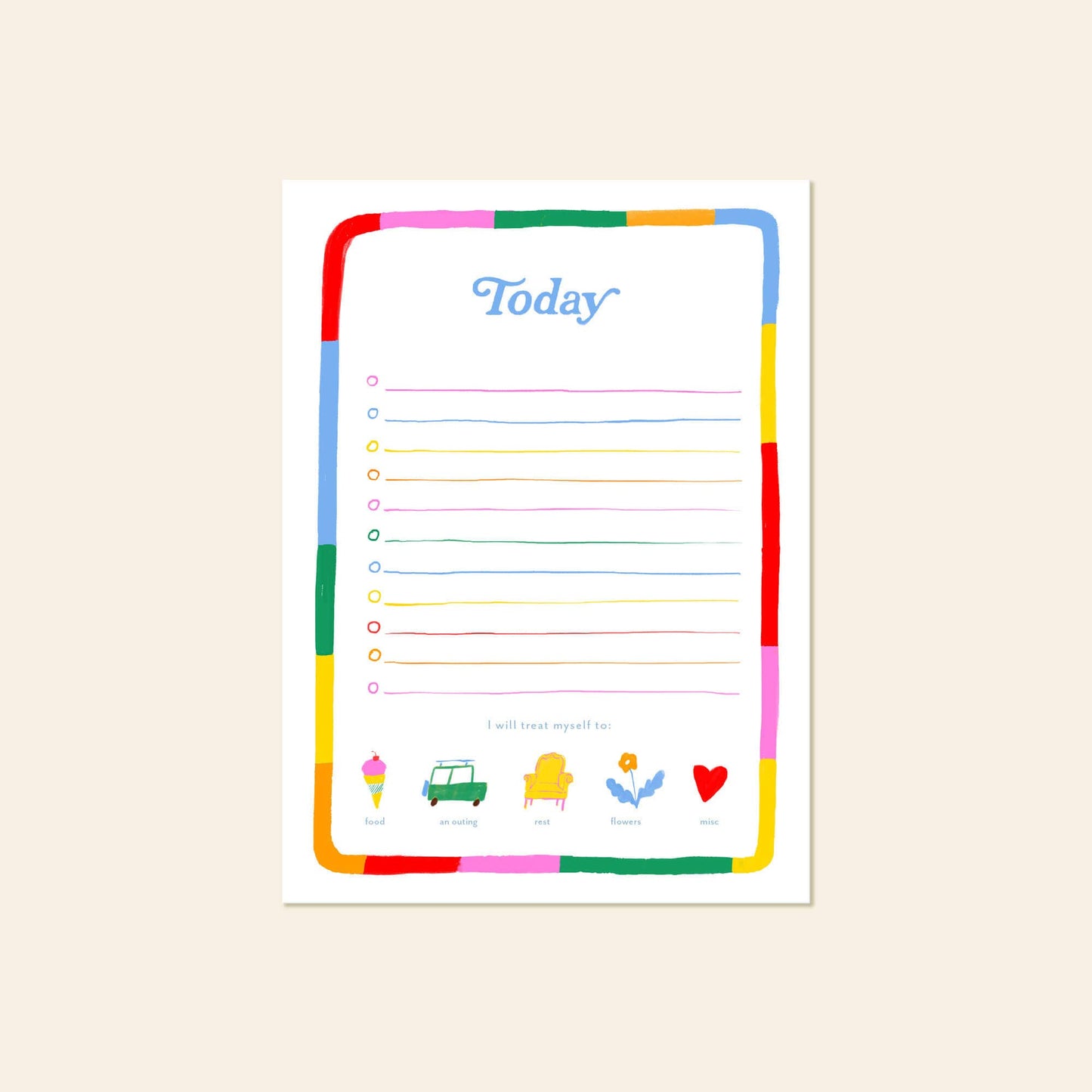 Today Rainbow To-Do – Colorful Daily Planner Notepad