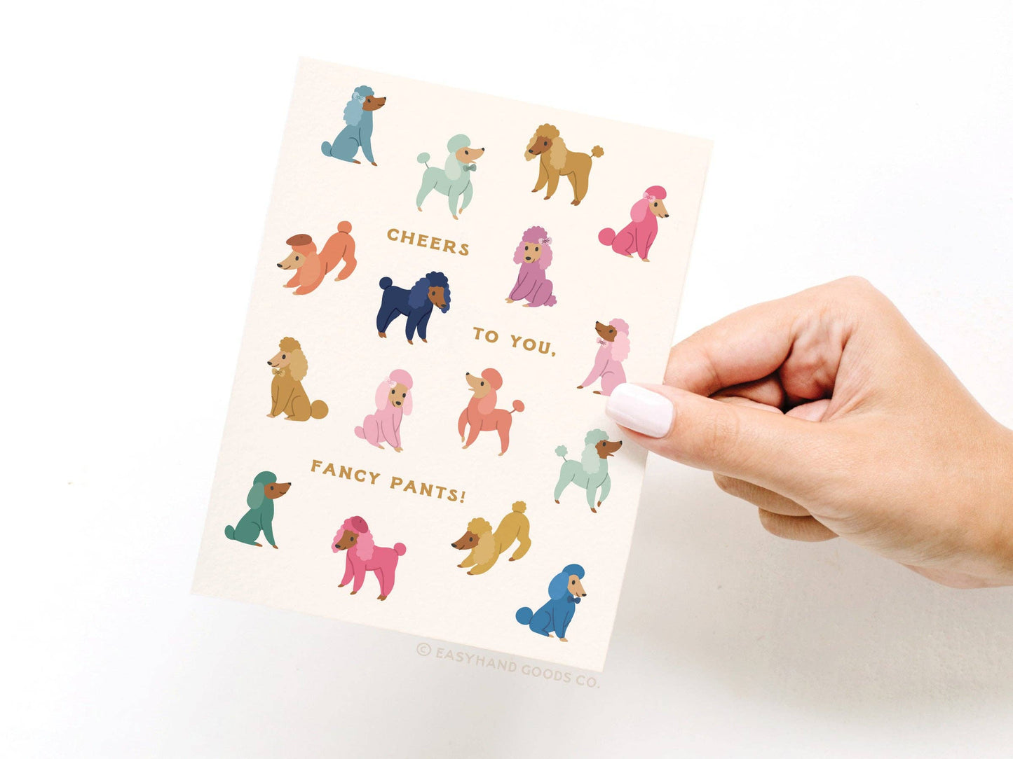 Cheers to You Fancy Pants Poodles Greeting Card