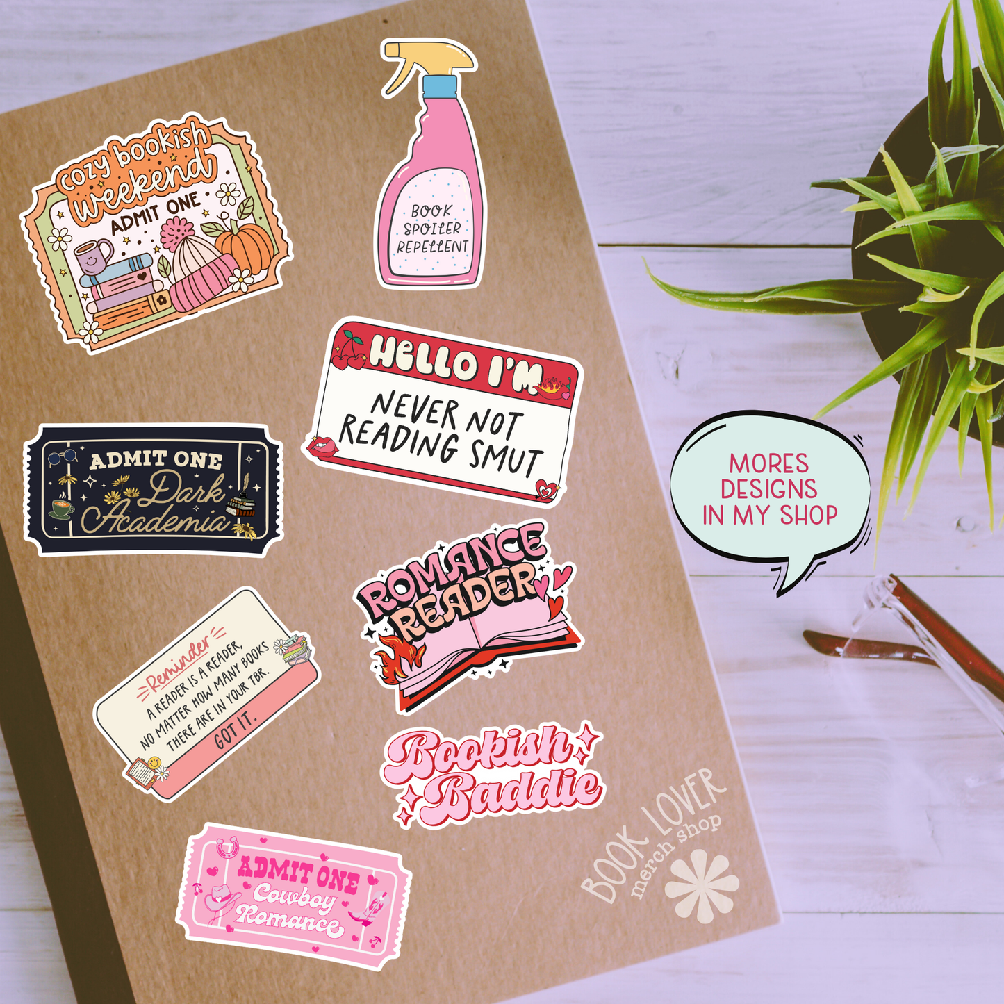 A Book A Day Keeps My Anxiety Away Stickers / Trendy Reading: Matte 2''