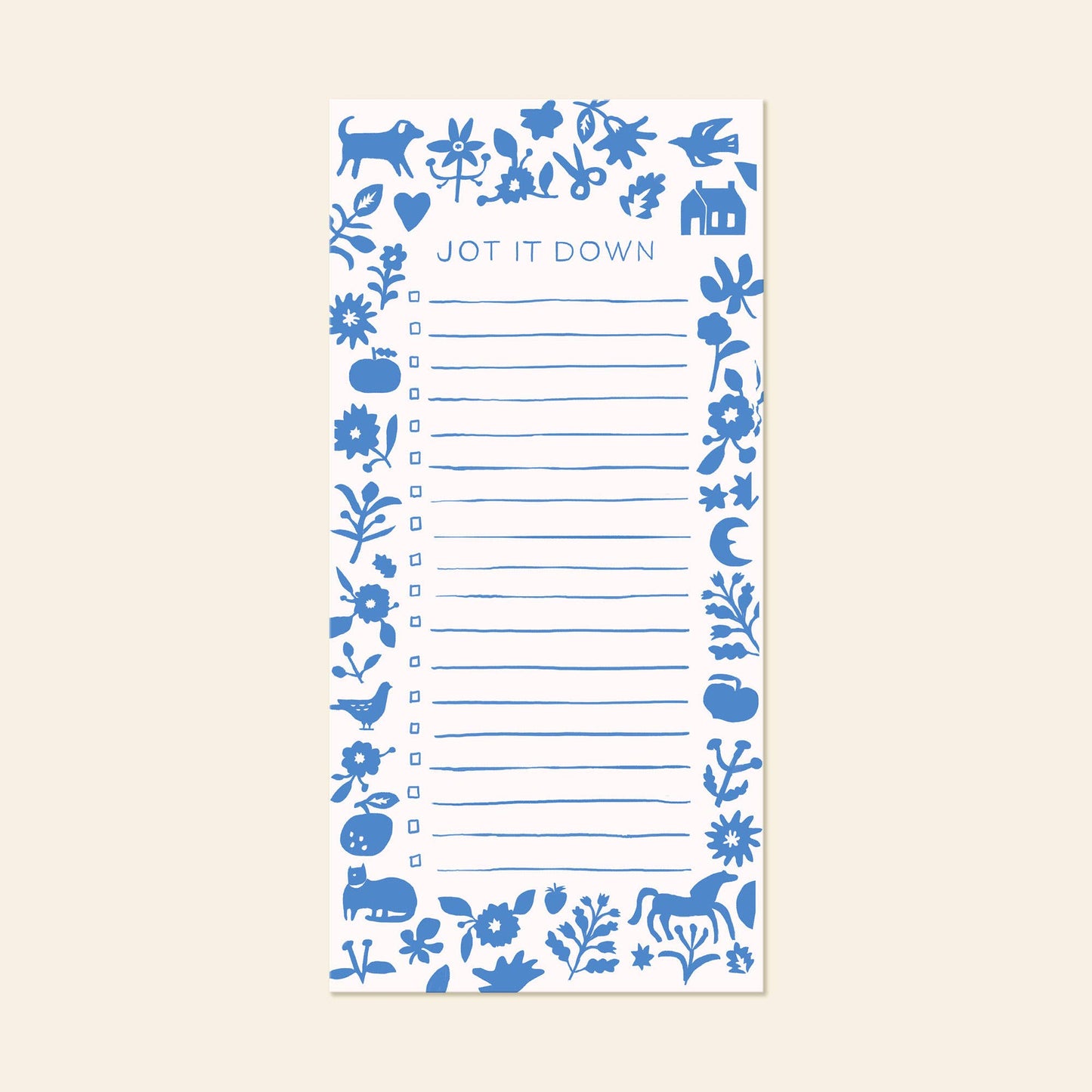 Blue Folk Notepad – Blue To-Do List Pad | Magnetic List Pad