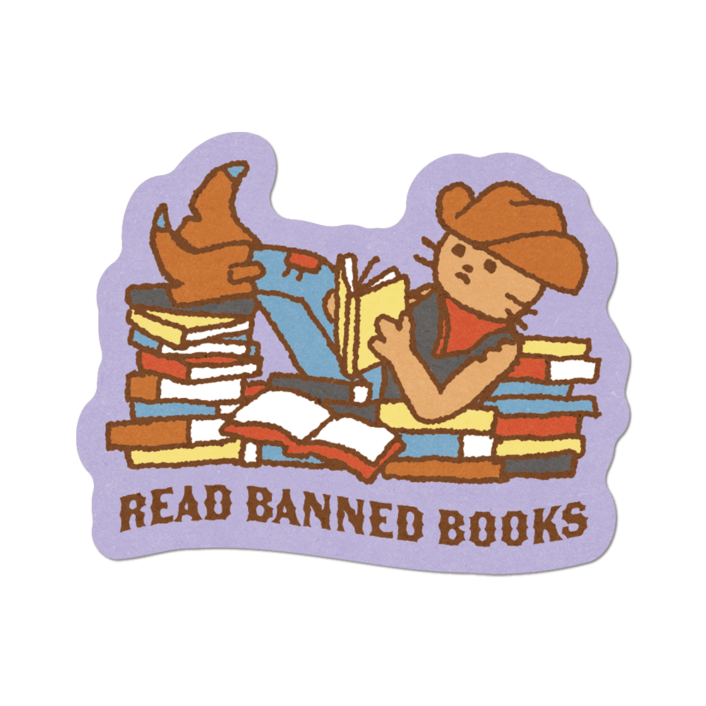 Read Banned Books by Apply - Die-Cut Sticker (Bookish)