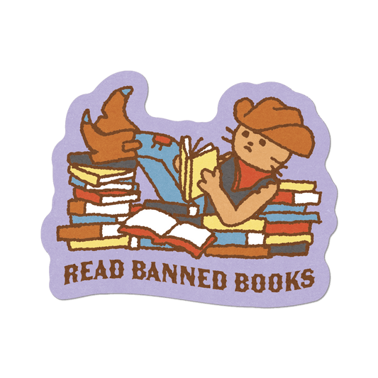 Read Banned Books by Apply - Die-Cut Sticker (Bookish)