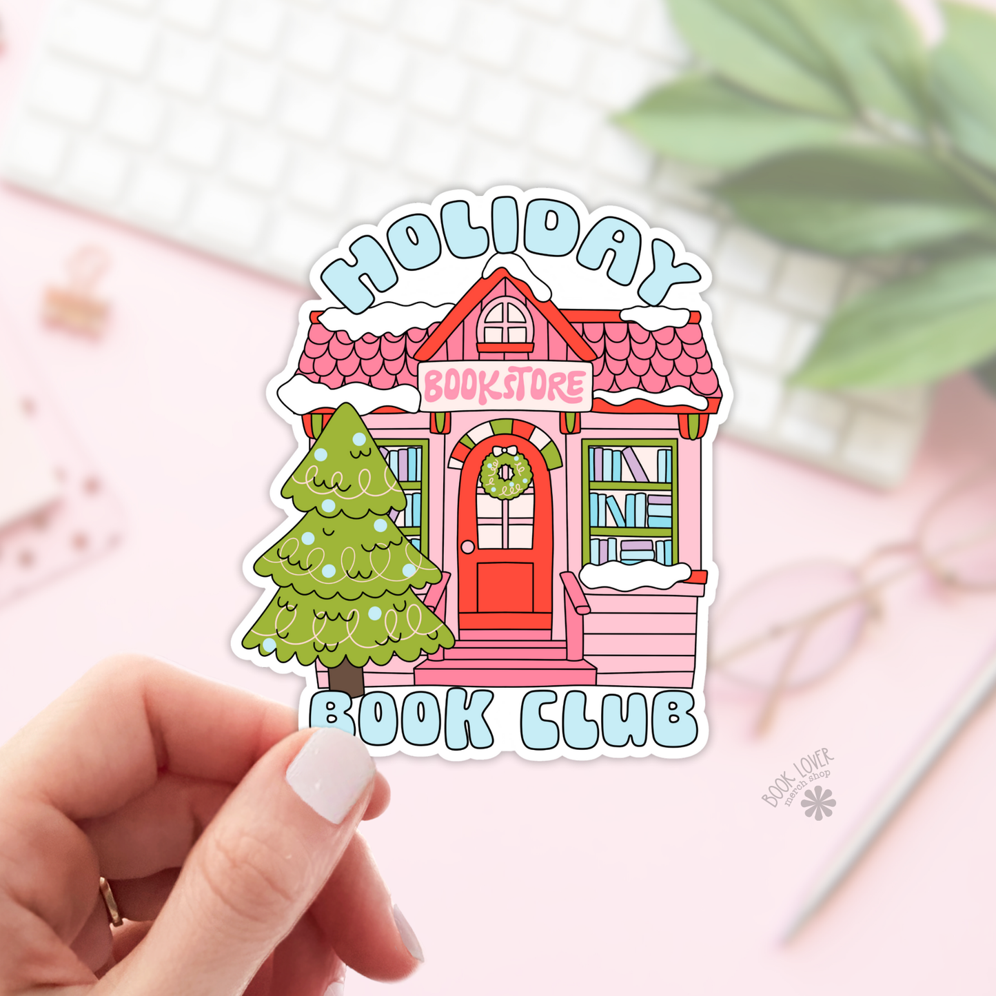 Holiday Bookstore Book Club Stickers / Christmas Bookish: 2''