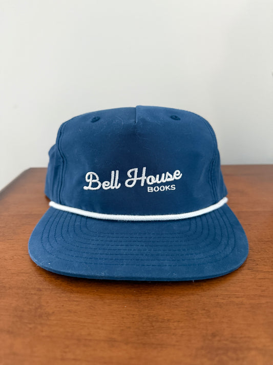 Bell House Books Snapback Flat Bill Hat: Navy/White