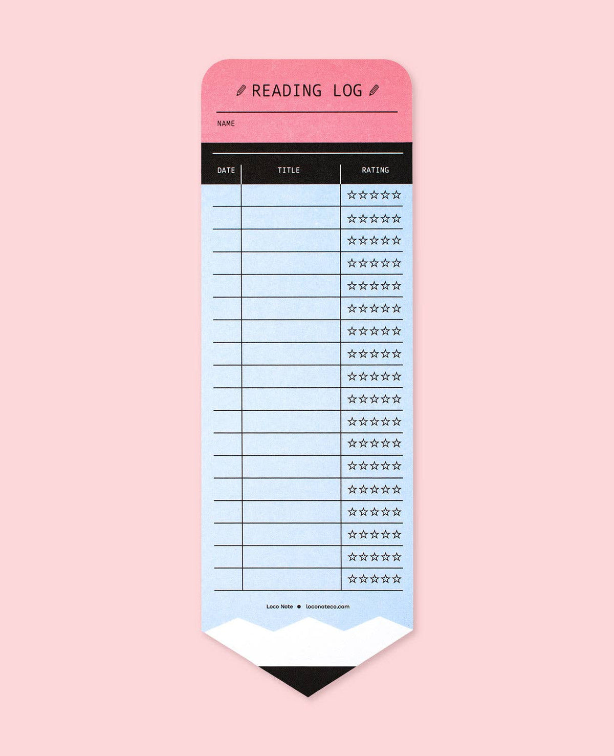 Pencil Reading Log Bookmark: Yellow