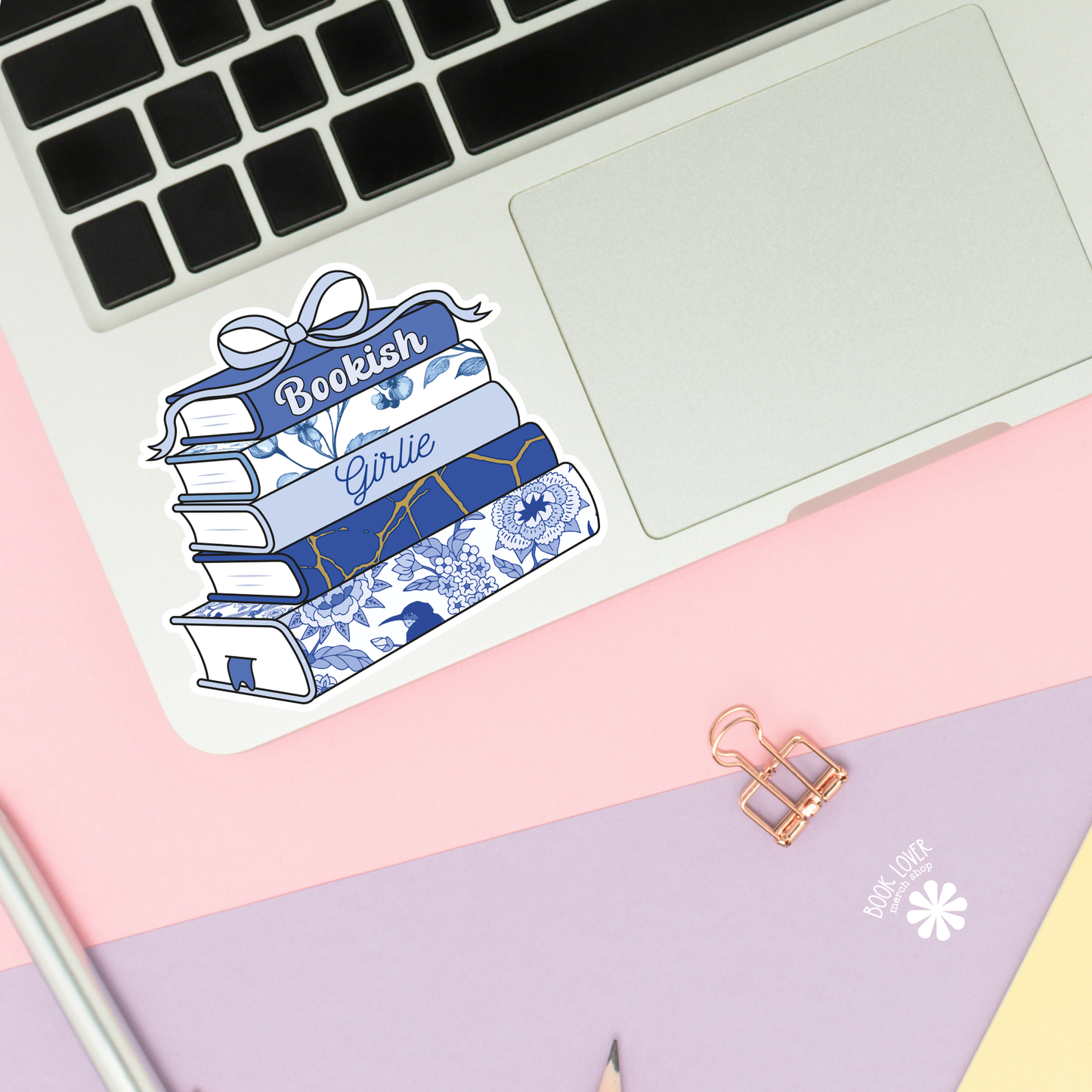 Chinoiserie Book Stack Stickers / Coquette Bow Bookish: 2''