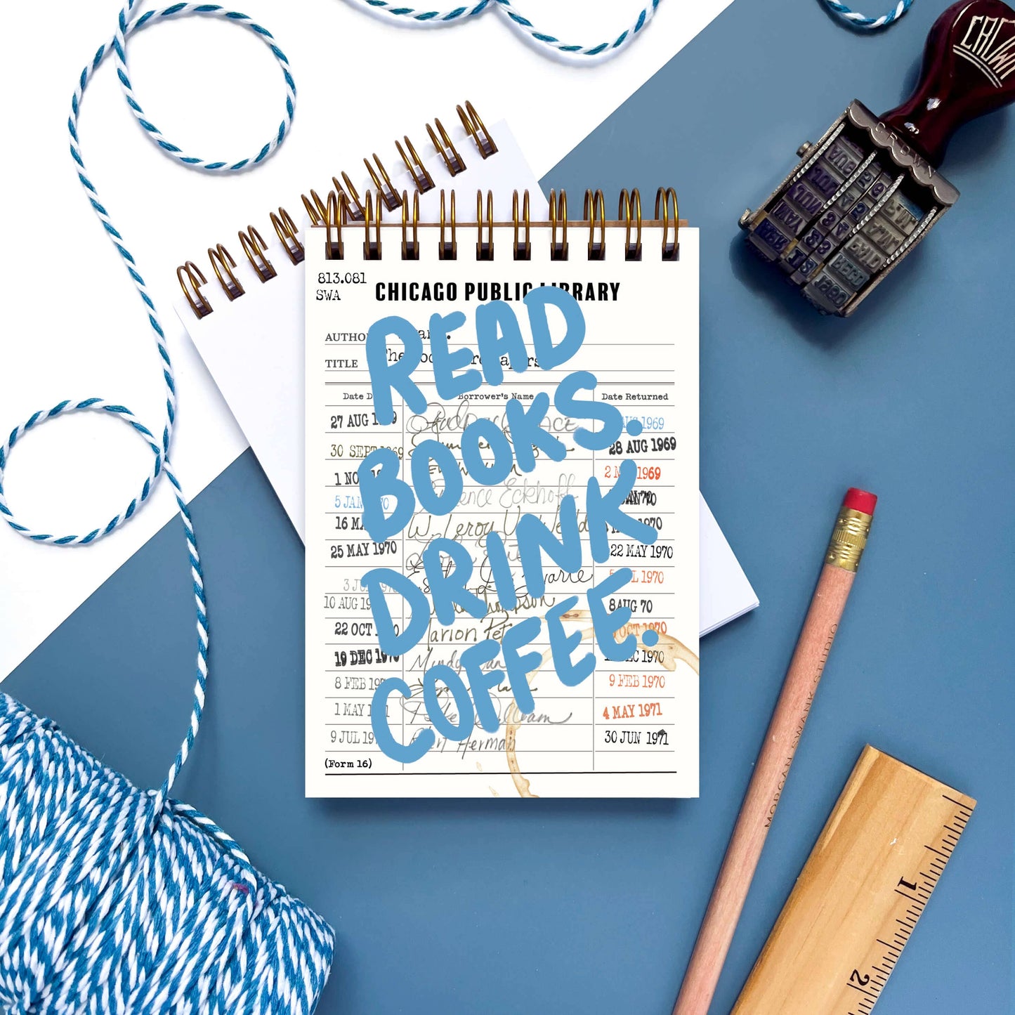 Read Books. Drink Coffee. - Library Card Mini Notebook