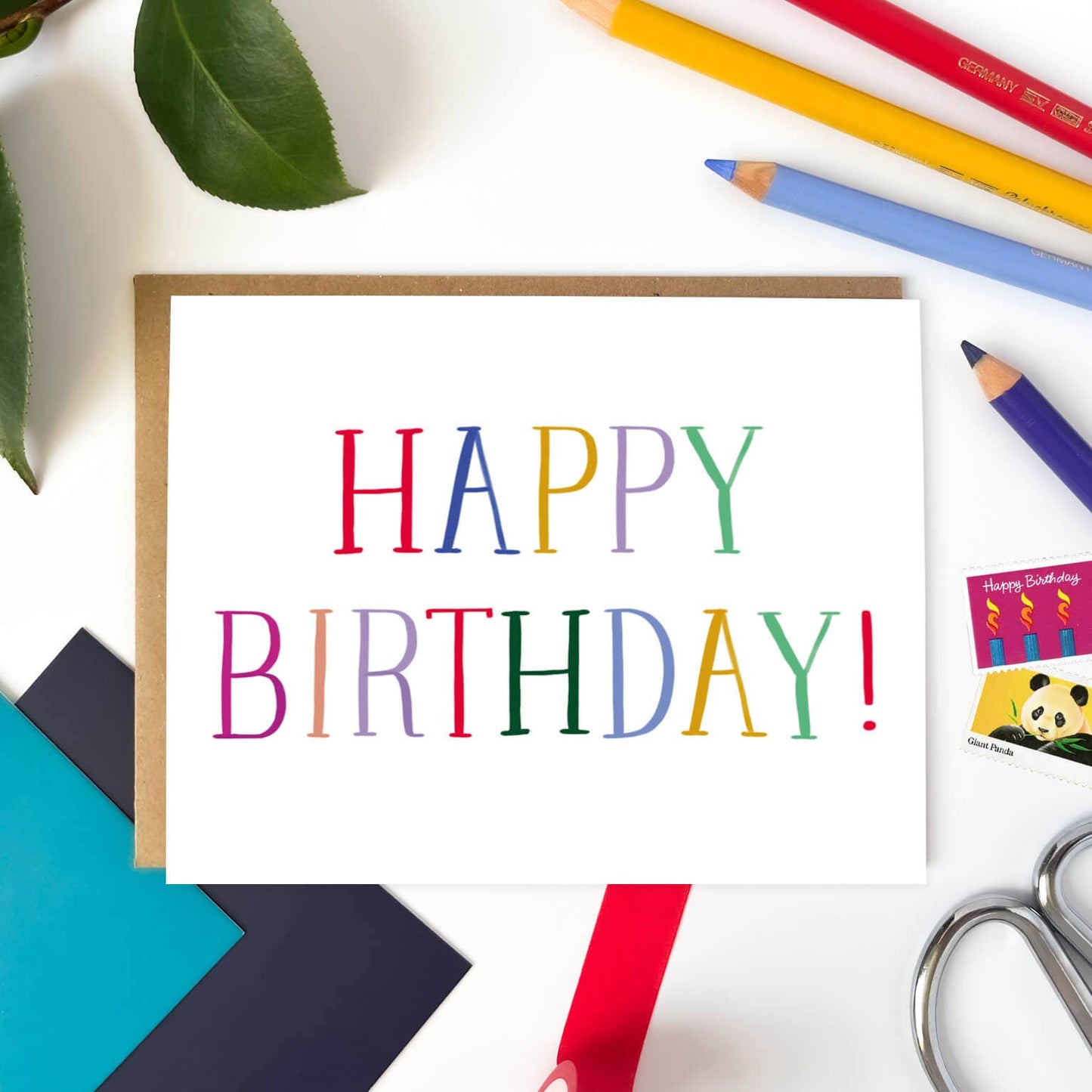 Block Letter Birthday Card