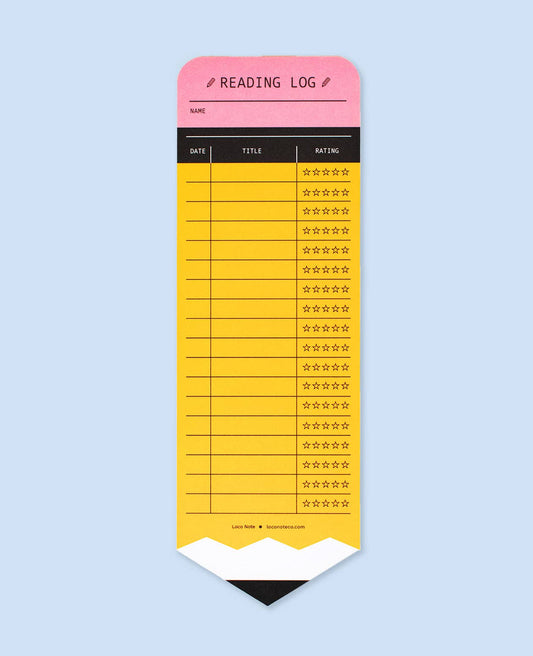 Pencil Reading Log Bookmark: Yellow
