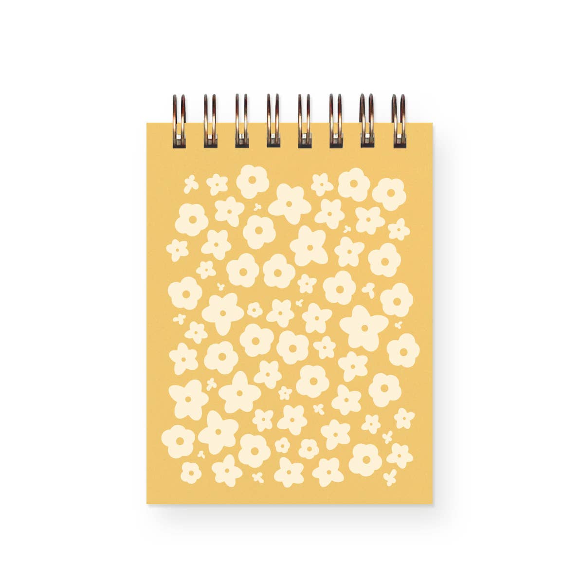 Flower Pattern Mini Jotter Notebook: Chartreuse Cover | White Ink
