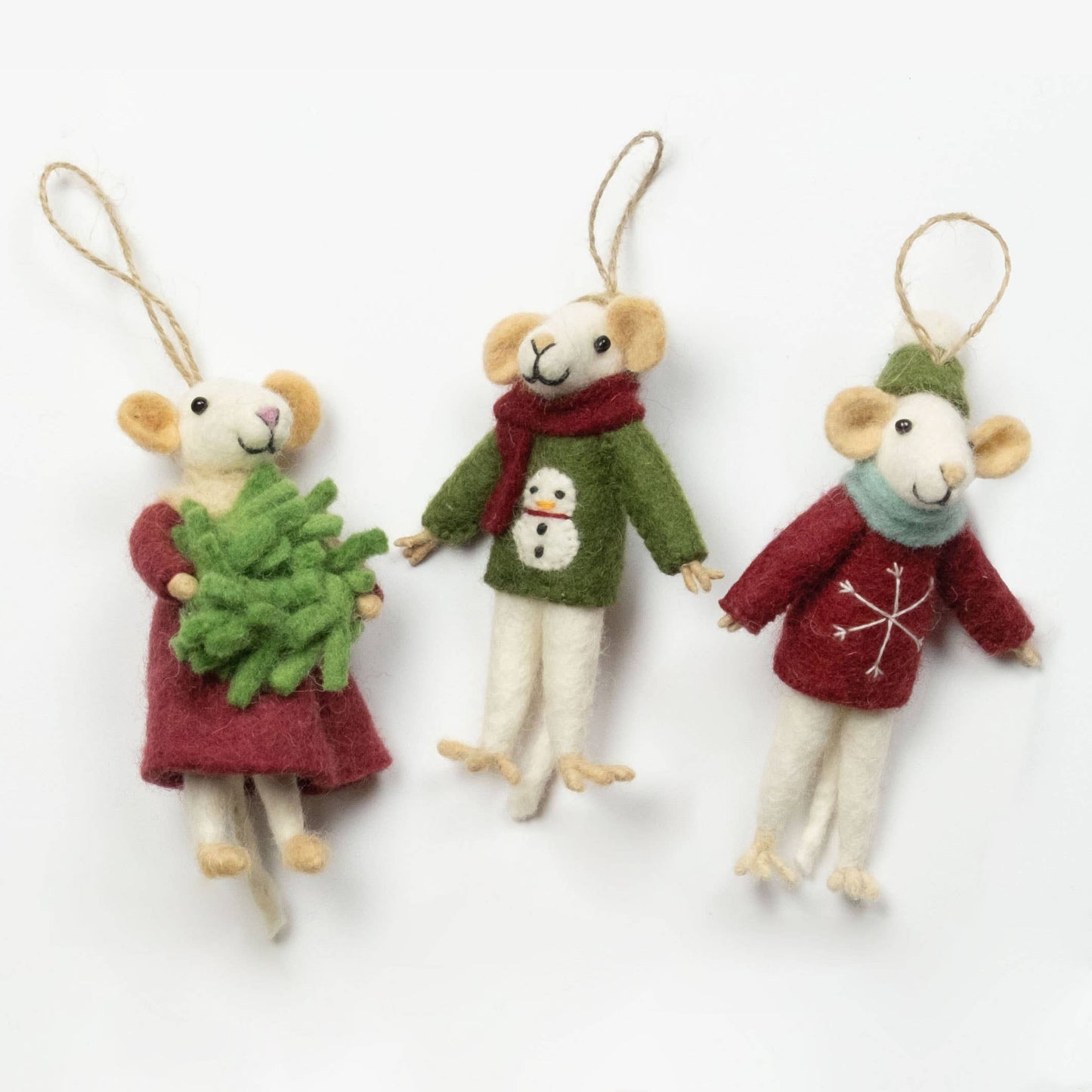 Ornament - Christmas Decor - Mouse Carolers, Assorted