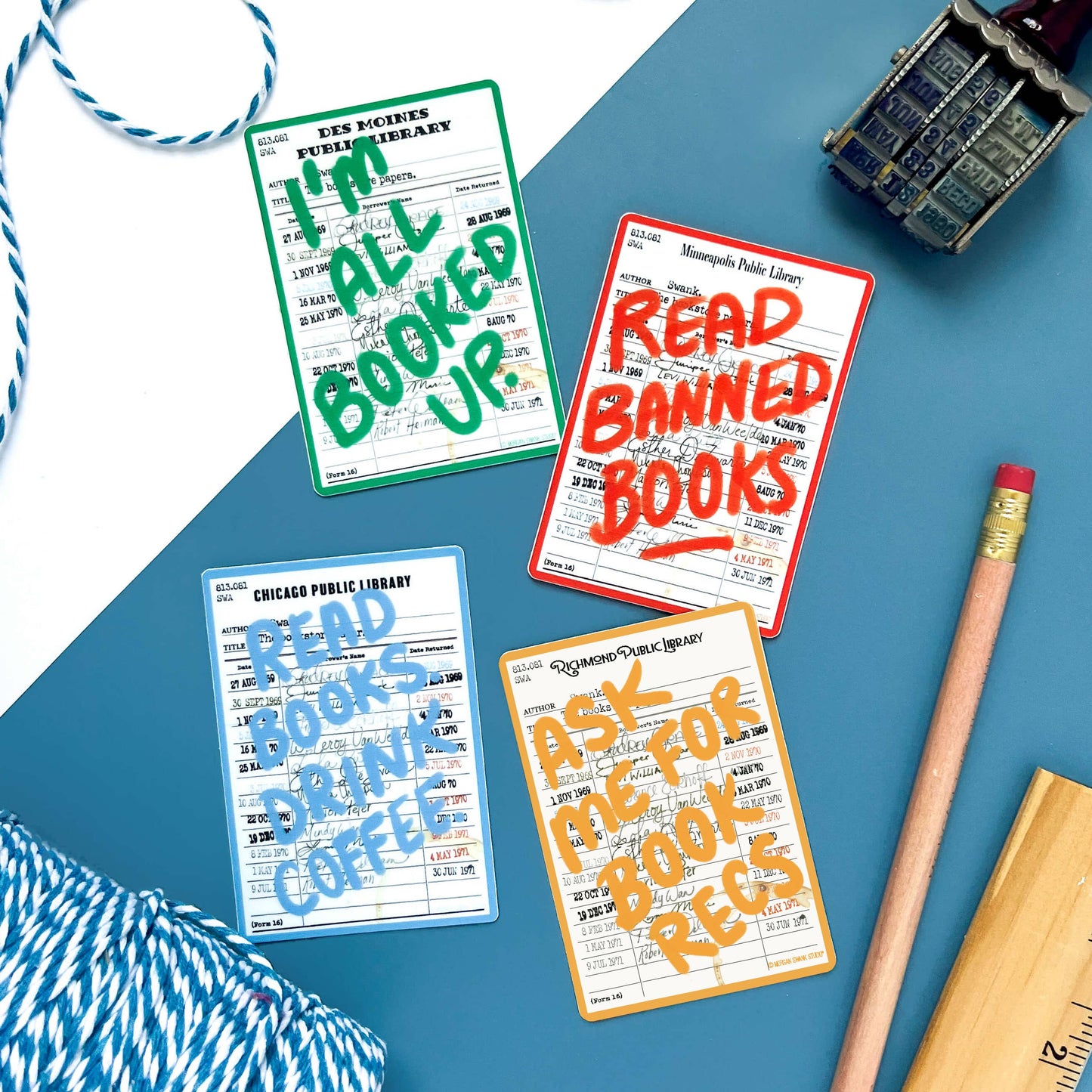 Read Books. Drink Coffee. - Library Card Sticker