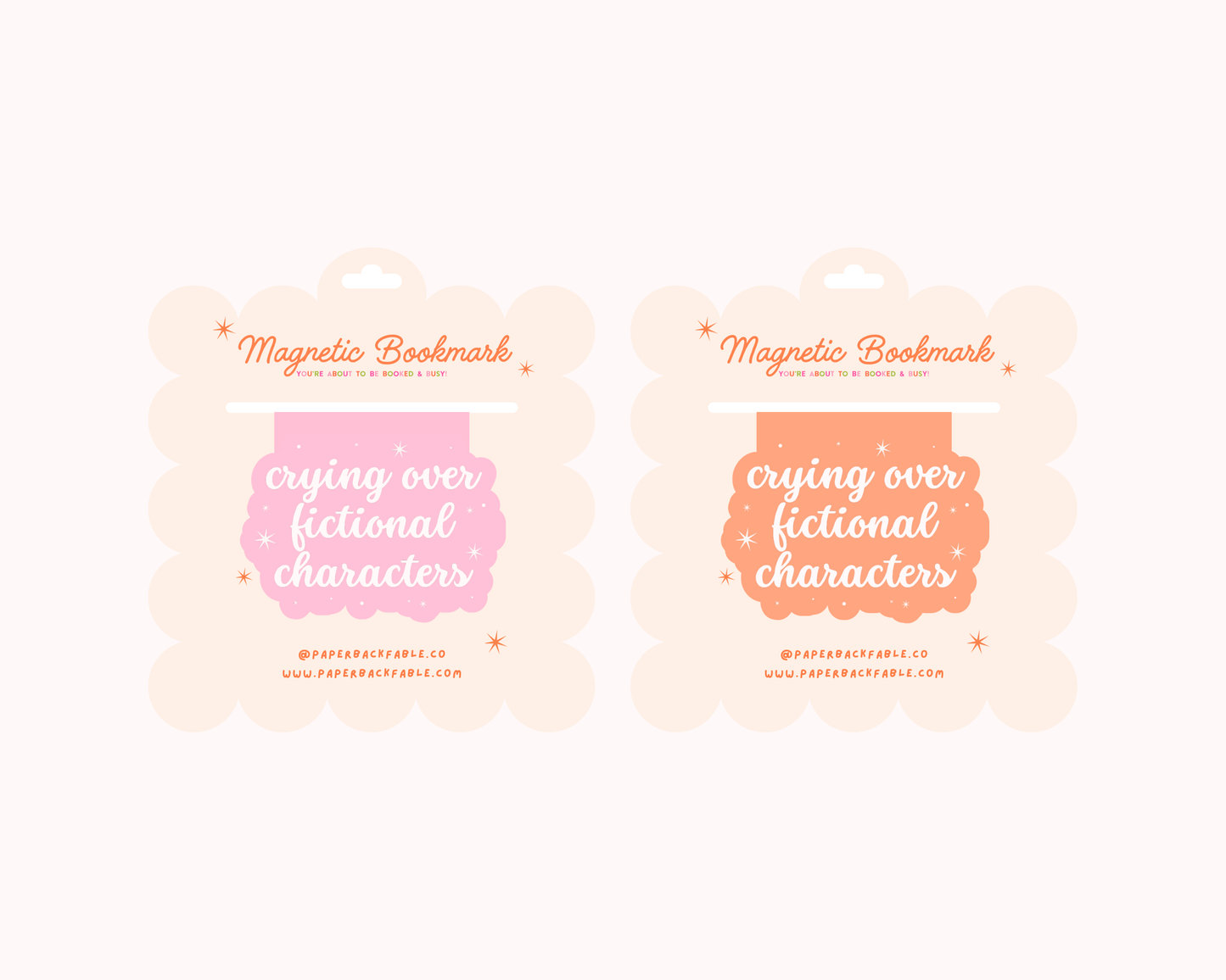 Crying Over Fictional Characters - Magnetic Bookmarks: Pink