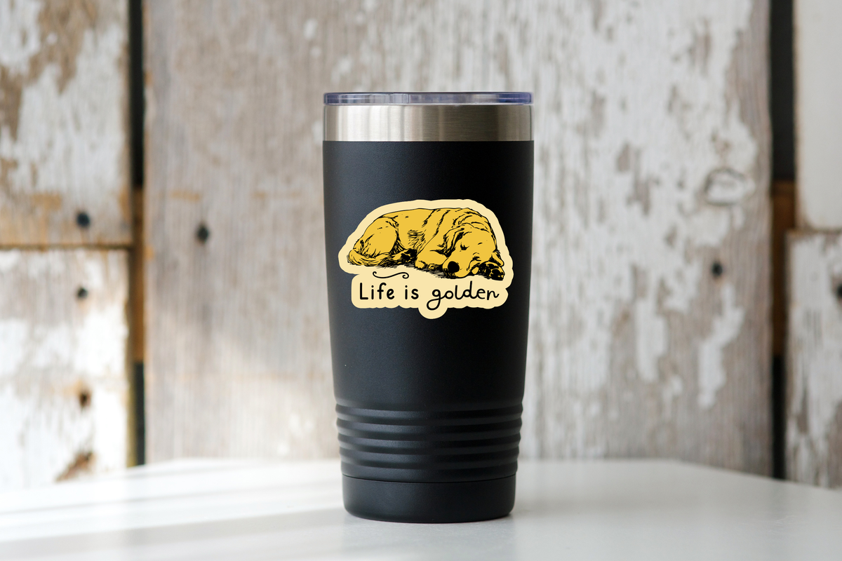 Life is Golden Sticker - dog mom, retriever, pet store