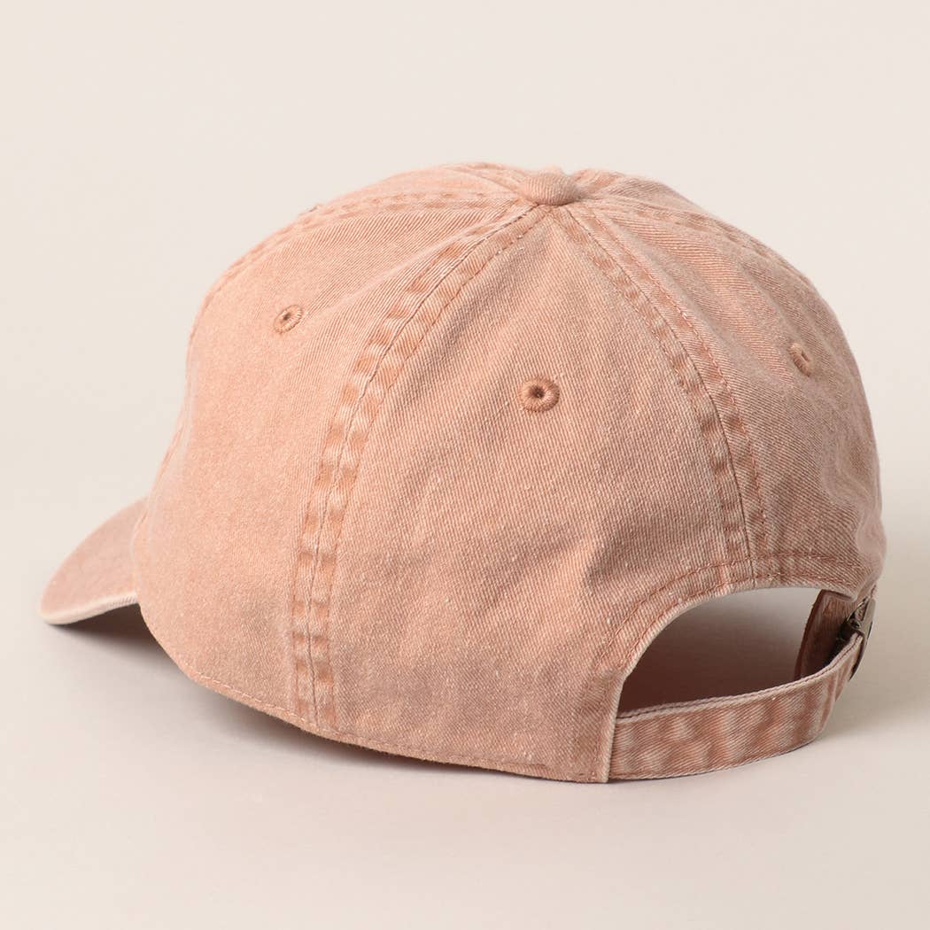 Custom Pigment Washed Hat – City & State Embroidery