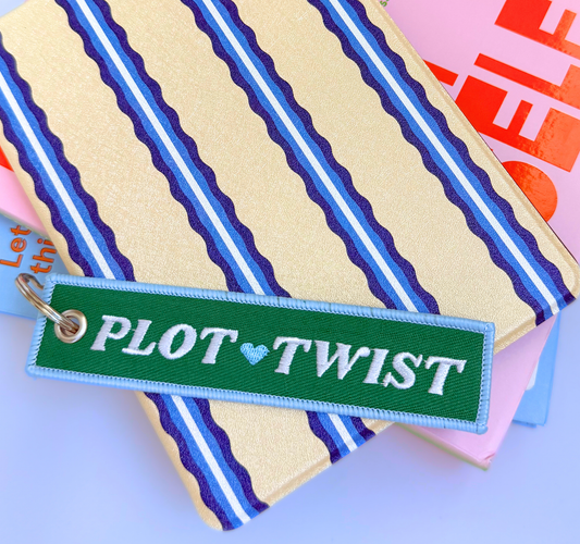 Plot Twist 📖 Trope Fabric Keychain/Bookish Pull Tag