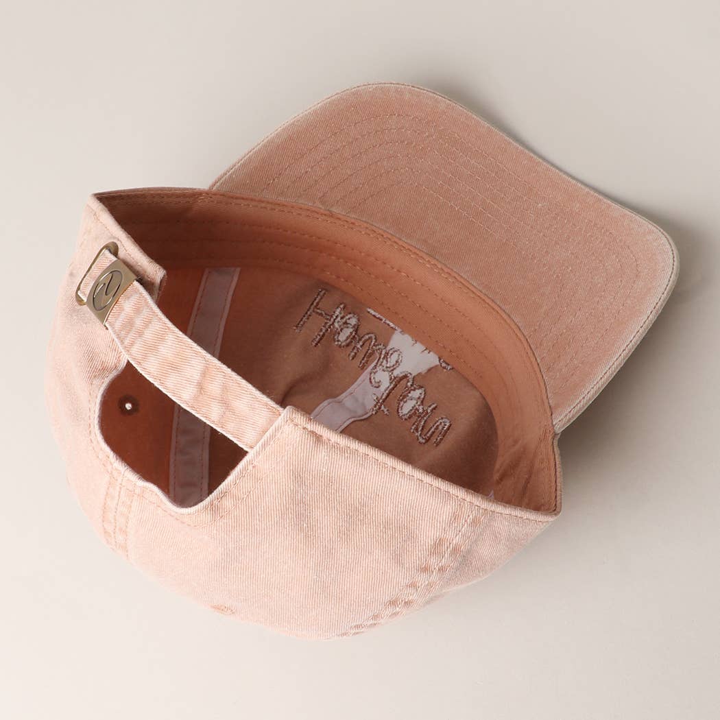Custom Pigment Washed Hat – City & State Embroidery