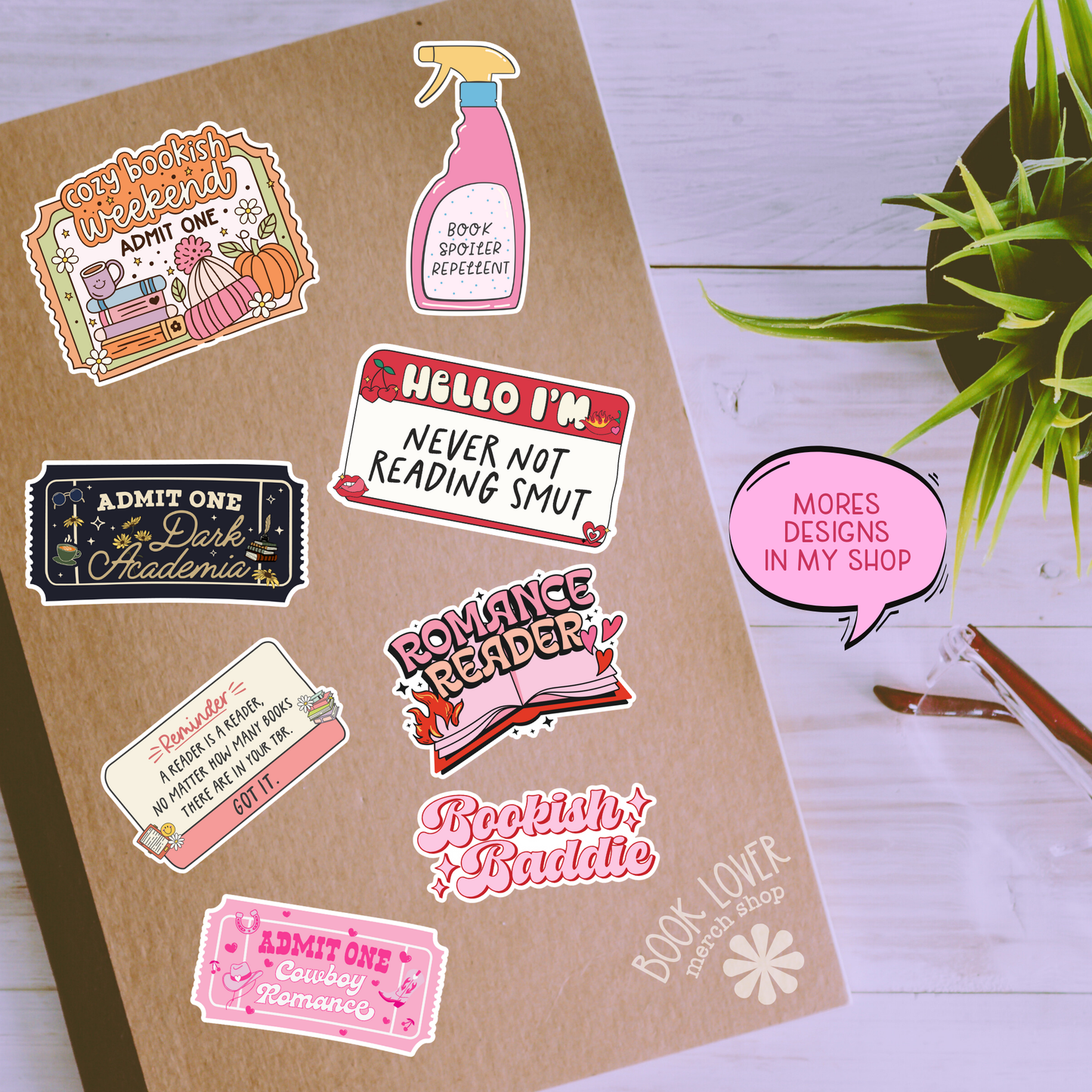 Fantasy Pile of Books Stickers / Bookish Stickers: Matte Stickers 2''