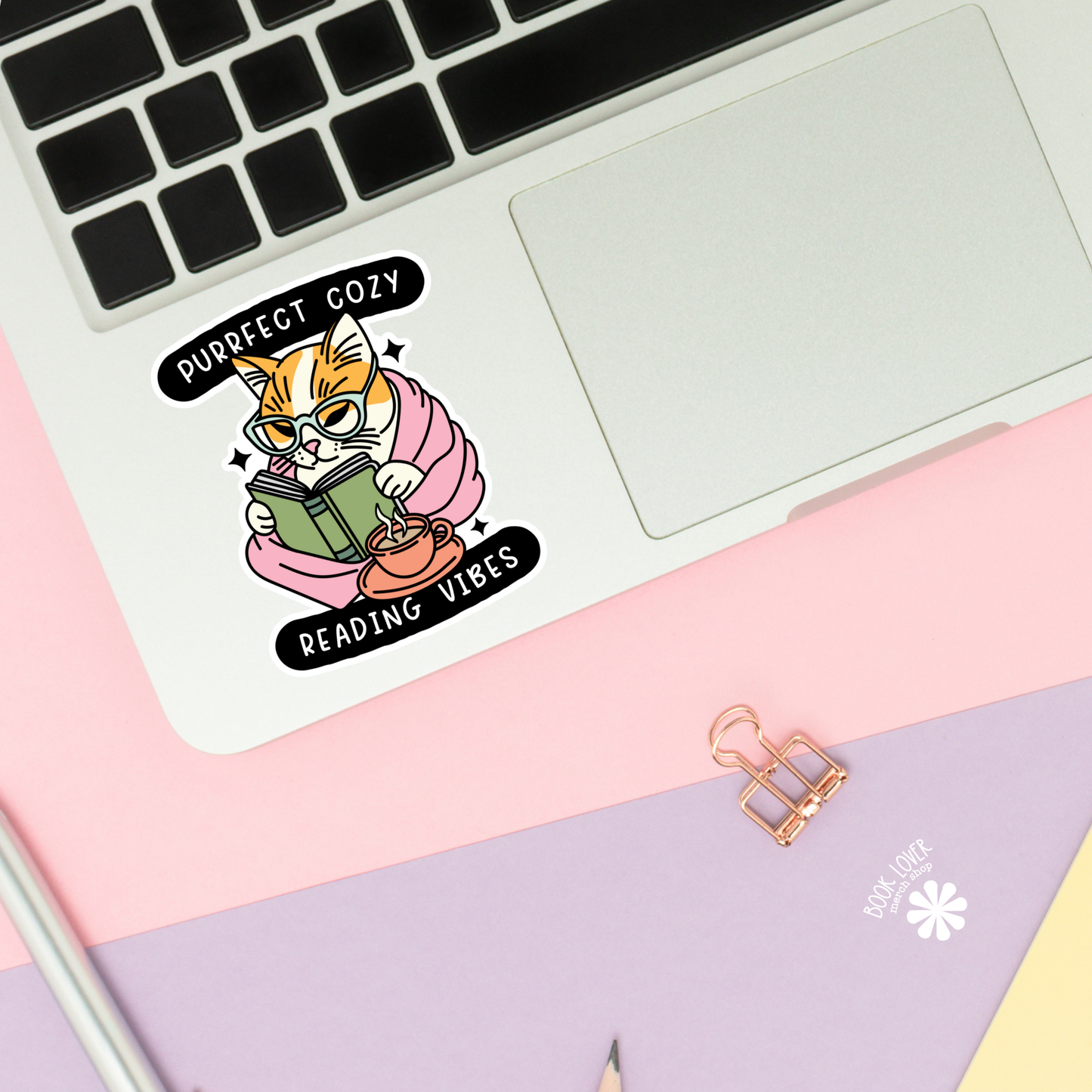 Purrfect Cozy Reading Vibes Stickers / Bookish Stickers: 2''