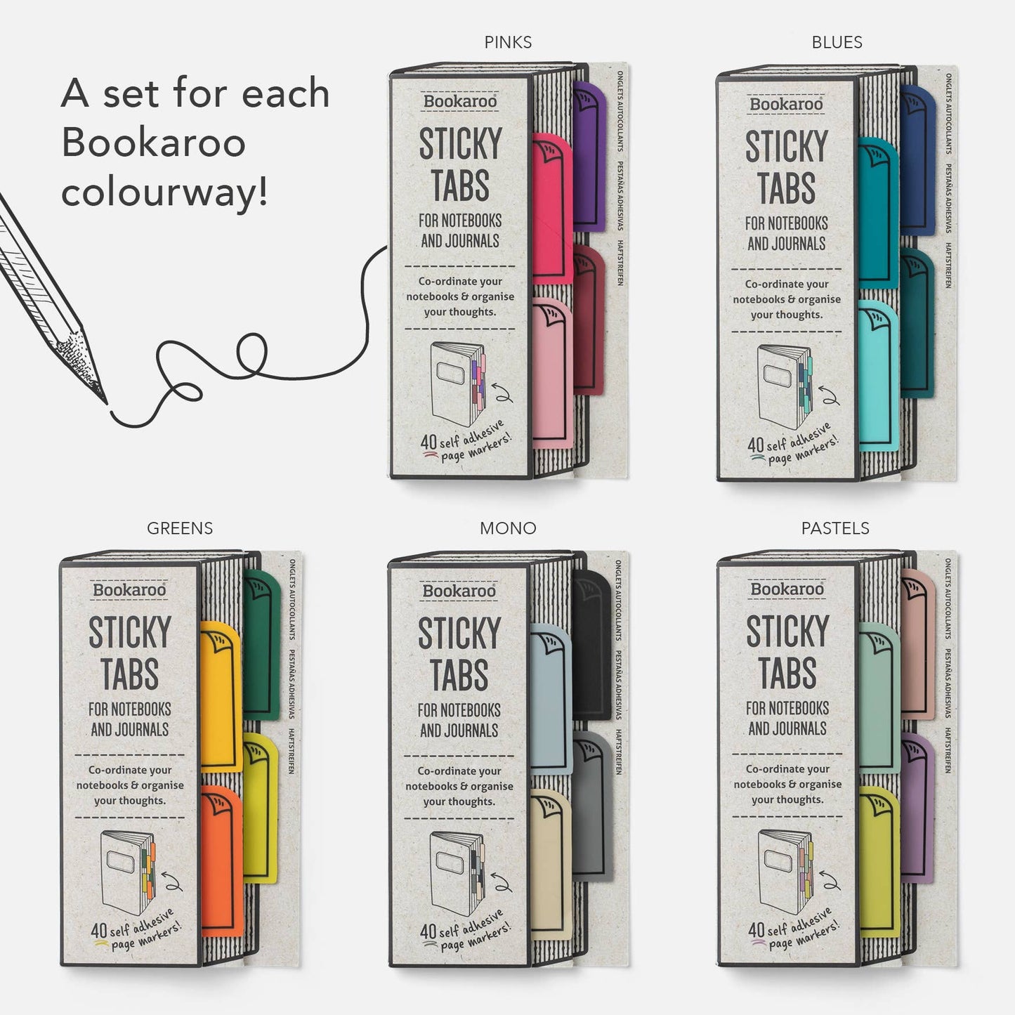Bookaroo Sticky Tabs: Greens